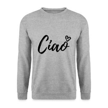 Ciao - Unisex Pullover - Weißgrau meliert - Vorne - Alina (178cm) & Michal (187cm)