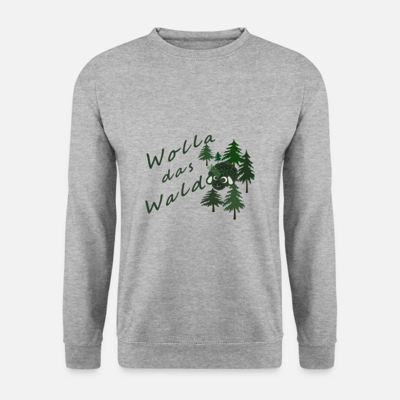 Wolla das Waldschaf! - Unisex Pullover - Weißgrau meliert
