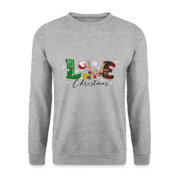 Noël, vin Noël, vin rouge vin drôle vin vin - Sweat-shirt Unisexe - gris chiné - Devant - Alina (178cm) & Michal (187cm)
