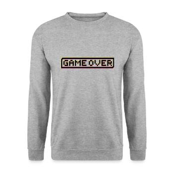 Game Over retro lettering - Unisex Sweatshirt - salt & pepper - Front - Alina (178cm) & Michal (187cm)