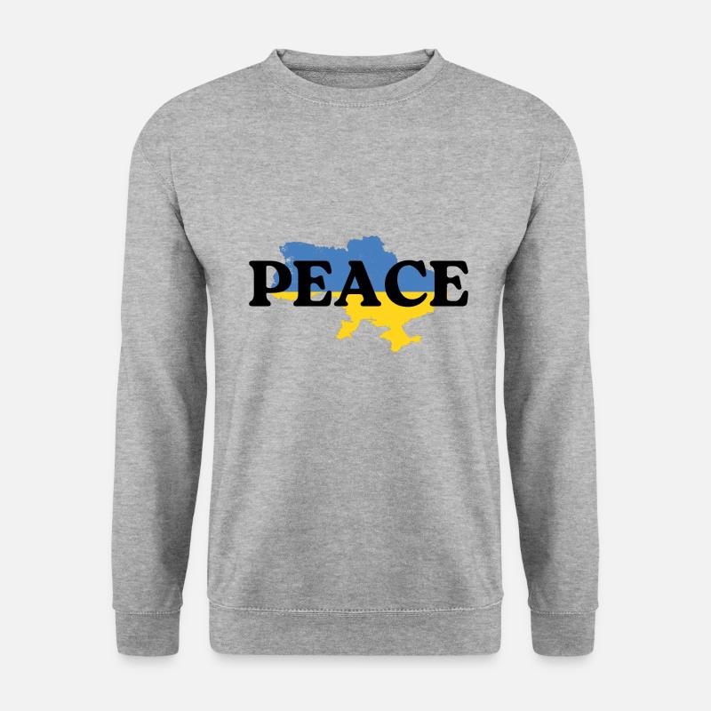 Peace Ukraine - Unisex Pullover - Weißgrau meliert