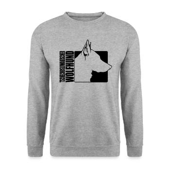 Tschechoslowakischer Wolfhund Profil Hund Wilsigns - Unisex Pullover - Weißgrau meliert - Vorne - Alina (178cm) & Michal (187cm)