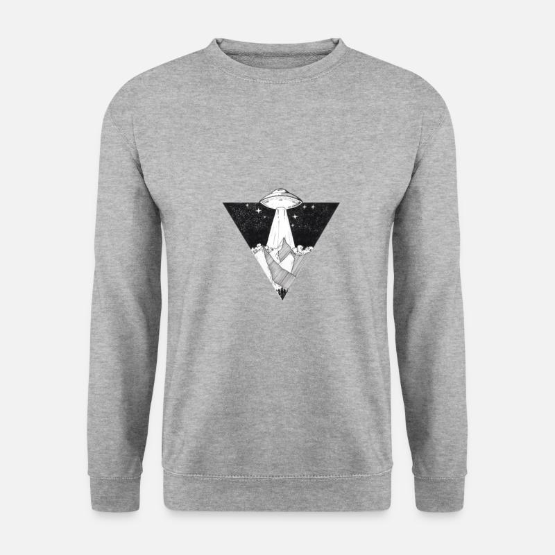 UFO on top - Unisex Pullover - Weißgrau meliert