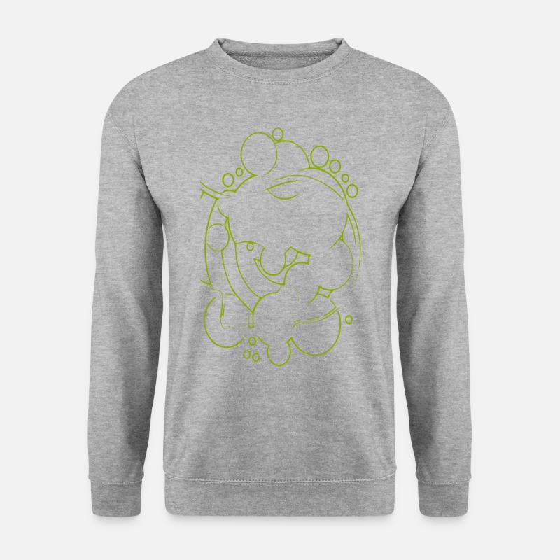 Abstraktes Muster - Unisex Pullover - Weißgrau meliert