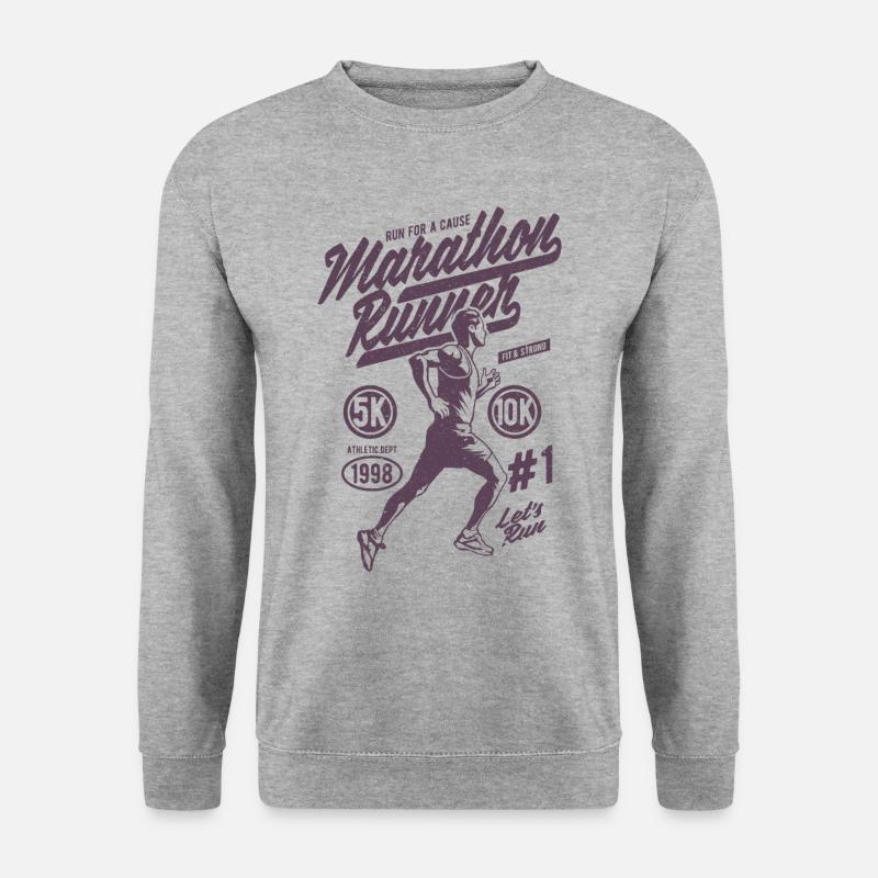 Marathon Lauf Marathonläufer - Unisex Pullover - Weißgrau meliert