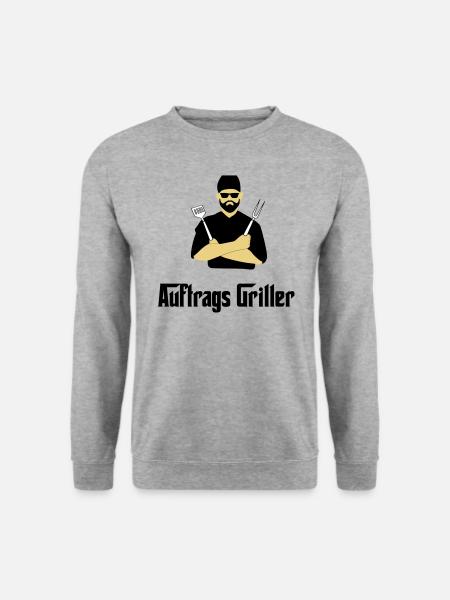 BBQ Grillen - Unisex Pullover - Weißgrau meliert