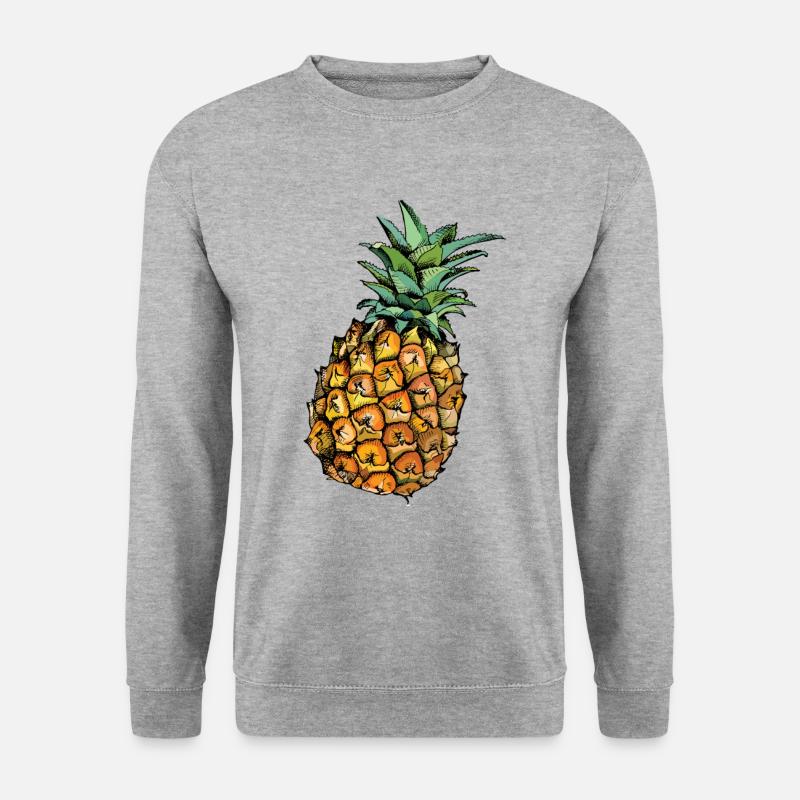 Ananas - Unisex Pullover - Weißgrau meliert