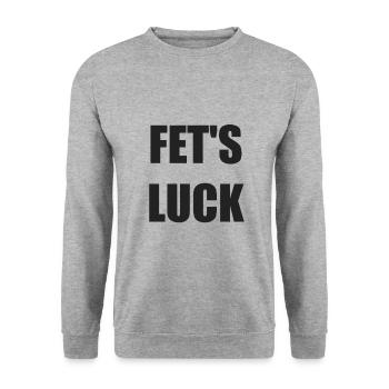 FETS LUCK Twisted Words Funny saying - Unisex Sweatshirt - salt & pepper - Front - Alina (178cm) & Michal (187cm)