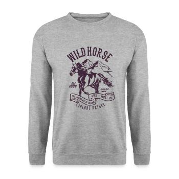 Wild horse - Unisex Sweatshirt - salt & pepper - Front - Alina (178cm) & Michal (187cm)