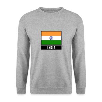 Inde Drapeau indien drapeau - Sweat-shirt Unisexe - gris chiné - Devant - Alina (178cm) & Michal (187cm)