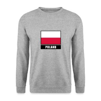 Poland Polish Flag Flag - Unisex Sweatshirt - salt & pepper - Front - Alina (178cm) & Michal (187cm)