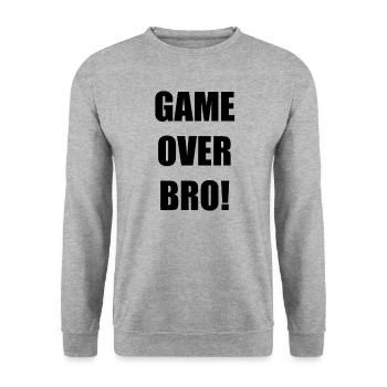Game Over Bro! - Sweat-shirt Unisexe - gris chiné - Devant - Alina (178cm) & Michal (187cm)