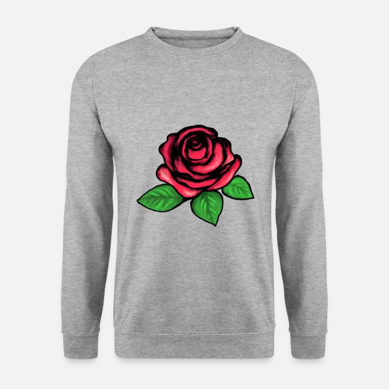 Rose - Unisex Pullover - Weißgrau meliert