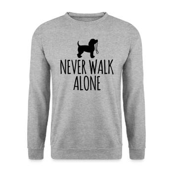 Chien drôle propriétaire de chien amateur de chien promener - Sweat-shirt Unisexe - gris chiné - Devant - Alina (178cm) & Michal (187cm)