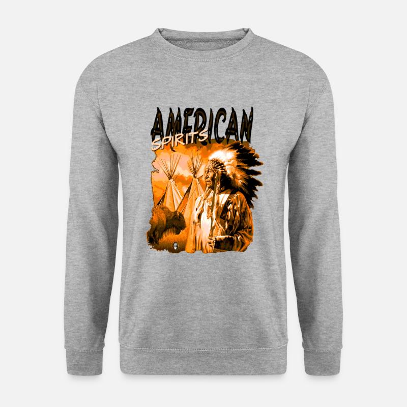 AMERICAN SPIRITS 1 - Unisex Pullover - Weißgrau meliert