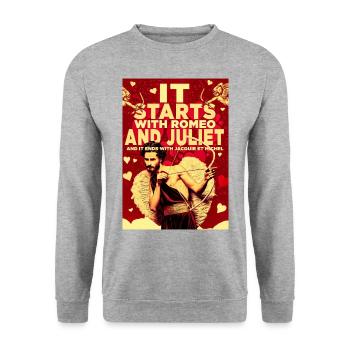 Cupidon - Sweat-shirt Unisexe - gris chiné - Devant - Alina (178cm) & Michal (187cm)