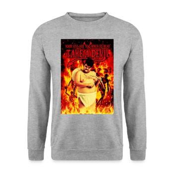 Take a devil - Sweat-shirt Unisexe - gris chiné - Devant - Alina (178cm) & Michal (187cm)