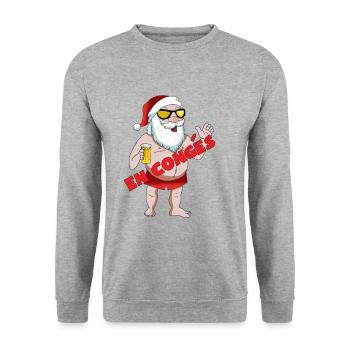 Père Noël en congés - Sweat-shirt Unisexe - gris chiné - Devant - Alina (178cm) & Michal (187cm)