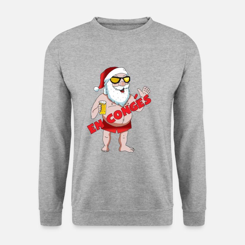 Père Noël en congés - Sweat-shirt Unisexe - gris chiné