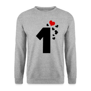 1 Heart Number One 1st Anniversary - Unisex Sweatshirt - salt & pepper - Front - Alina (178cm) & Michal (187cm)