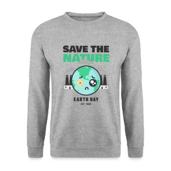 Save The Nature Earth Day Love The World - Unisex Pullover - Weißgrau meliert - Vorne - Alina (178cm) & Michal (187cm)