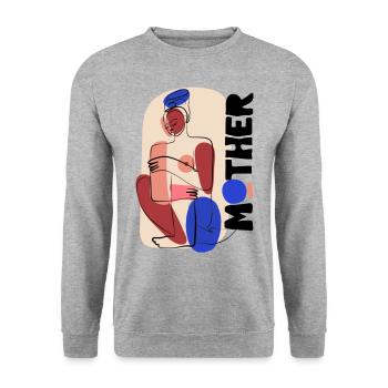 Mère - Sweat-shirt Unisexe - gris chiné - Devant - Alina (178cm) & Michal (187cm)