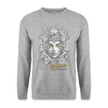 Medusa Gakirules - Sweat-shirt Unisexe - gris chiné - Devant - Alina (178cm) & Michal (187cm)