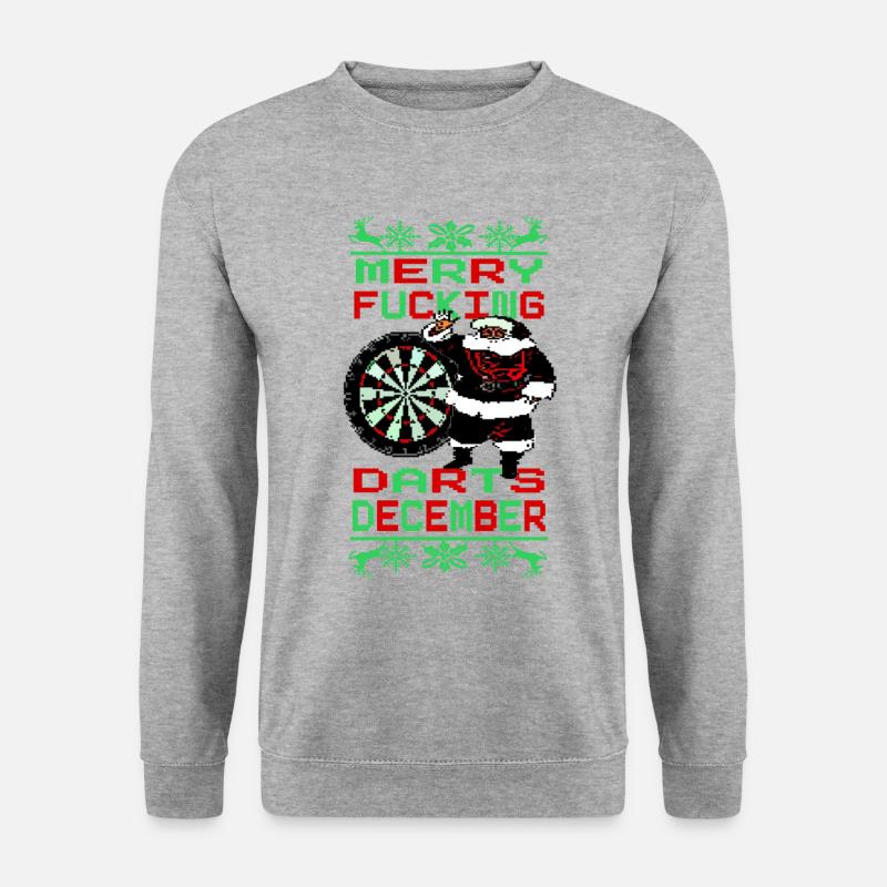 Merry F_cking Darts December - Unisex Pullover - Weißgrau meliert