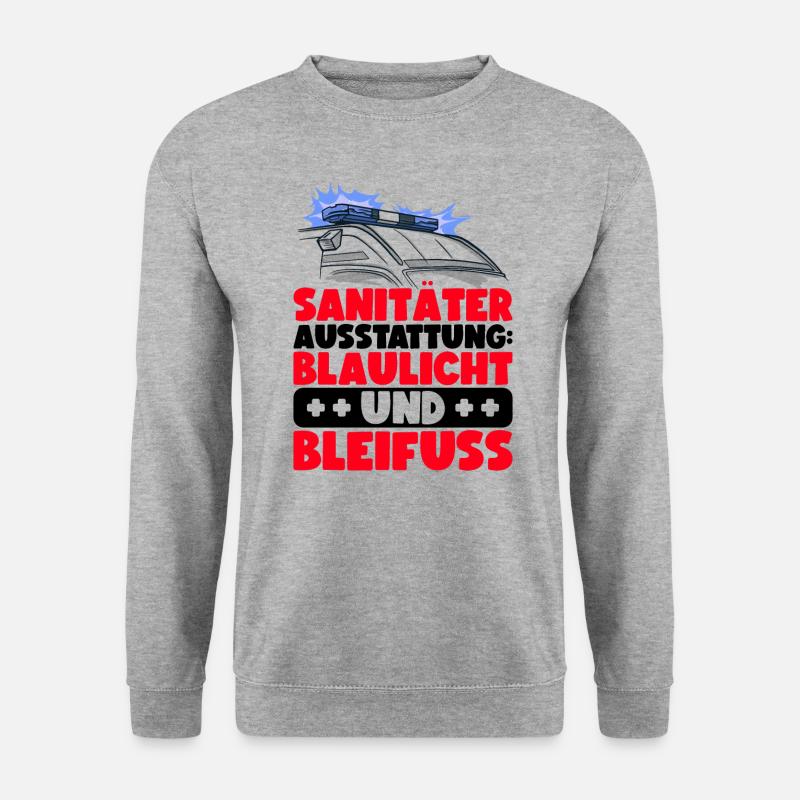 Sanitäter Krankenwagen Rettungssanitäter Notarzt - Unisex Pullover - Weißgrau meliert