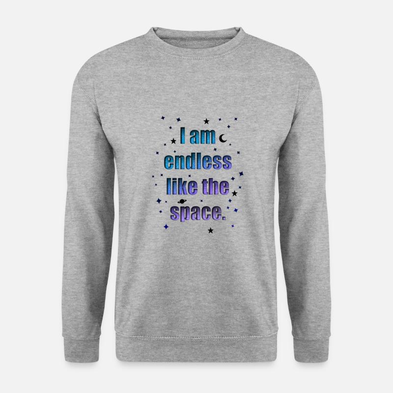 I am endless like the space. - Unisex Pullover - Weißgrau meliert
