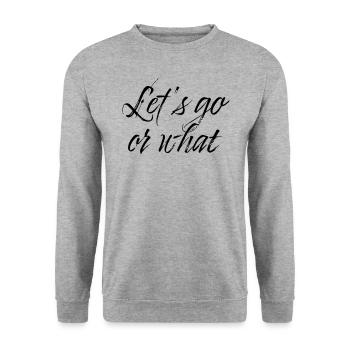 Lets go or what - Unisex Pullover - Weißgrau meliert - Vorne - Alina (178cm) & Michal (187cm)