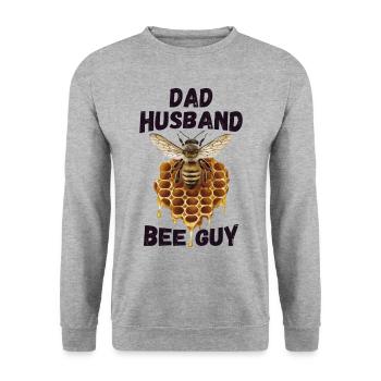 père mari abeilles guy apiculteur - Sweat-shirt Unisexe - gris chiné - Devant - Alina (178cm) & Michal (187cm)