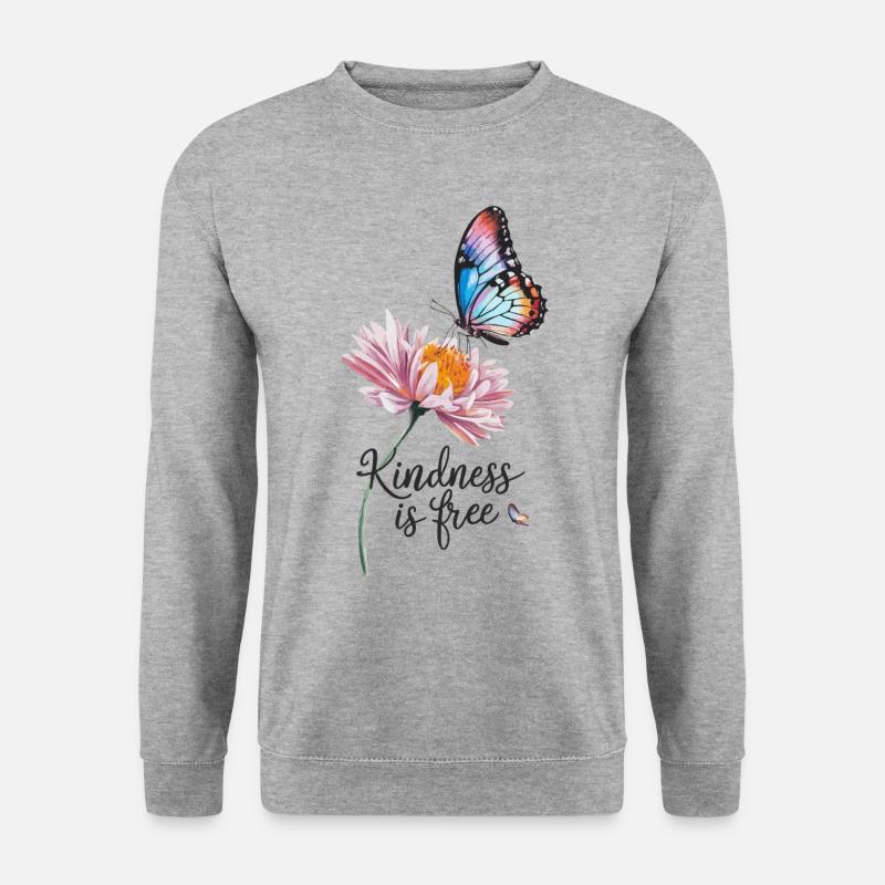 Freundlichkeit ist kostenlos - Unisex Pullover - Weißgrau meliert