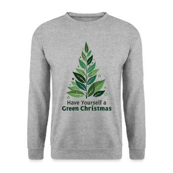 Eco Friendly Green Christmas Tree - Unisex Sweatshirt - salt & pepper - Front - Alina (178cm) & Michal (187cm)