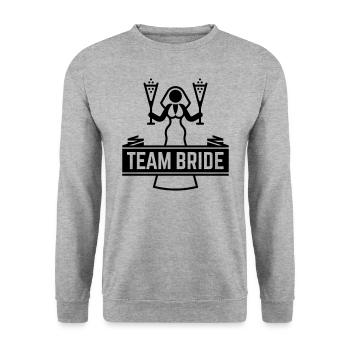 Team Bride Sparkling Wine Hen Night Bachelorette B - Unisex Sweatshirt - salt & pepper - Front - Alina (178cm) & Michal (187cm)