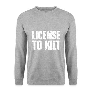 Schottischer Kilt Tracht - Schottenrock Schottland - Unisex Pullover - Weißgrau meliert - Vorne - Alina (178cm) & Michal (187cm)