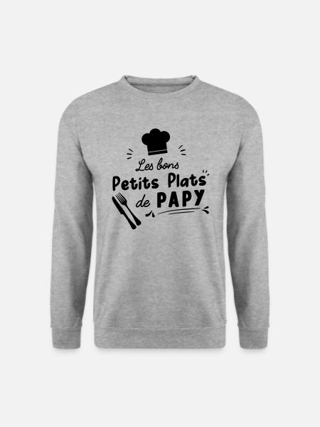 bon petit plat de papy - Sweat-shirt Unisexe - gris chiné