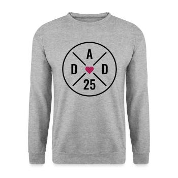 Papa 25 Bébé Papa Cadeau Papa 2025 - Sweat-shirt Unisexe - gris chiné - Devant - Alina (178cm) & Michal (187cm)