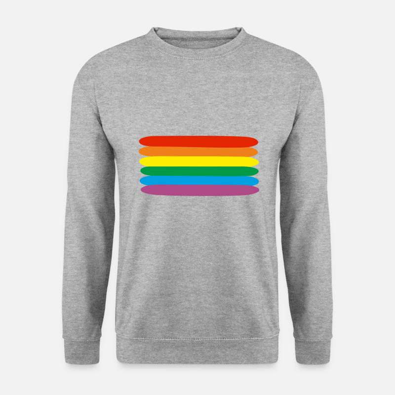 Rainbow - Regenbogen - Unisex Pullover - Weißgrau meliert