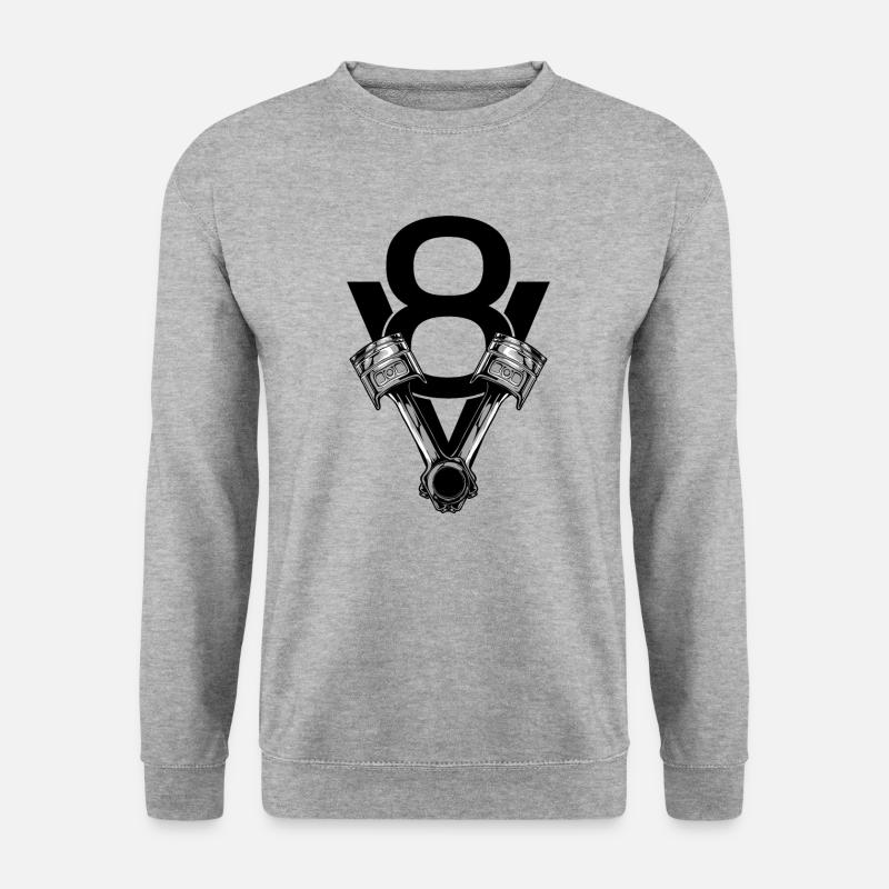 V8 engine piston flathead tuning engine block - Unisex Sweatshirt - salt & pepper