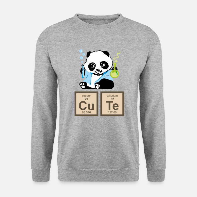 Panda - Professor Panda Cute - Unisex Pullover - Weißgrau meliert