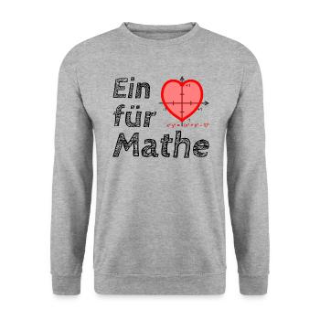 Ein Herz für Mathe - Unisex Pullover - Weißgrau meliert - Vorne - Alina (178cm) & Michal (187cm)
