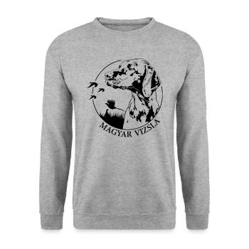 MAGYAR VIZSLA Hunting Dog Hunting Dogs Wilsigns - Unisex Sweatshirt - salt & pepper - Front - Alina (178cm) & Michal (187cm)