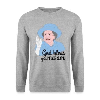 Commemoration of the death of Queen Elizabeth II - Unisex Sweatshirt - salt & pepper - Front - Alina (178cm) & Michal (187cm)
