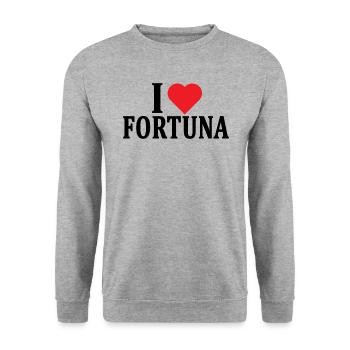 t-shirt I love Fortuna t-shirt gift idea - Unisex Sweatshirt - salt & pepper - Front - Alina (178cm) & Michal (187cm)