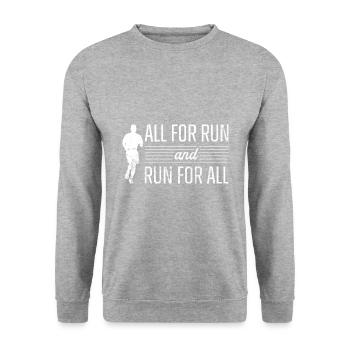 Love Running Zitat - Laufen Läufer Motivation - Unisex Pullover - Weißgrau meliert - Vorne - Alina (178cm) & Michal (187cm)