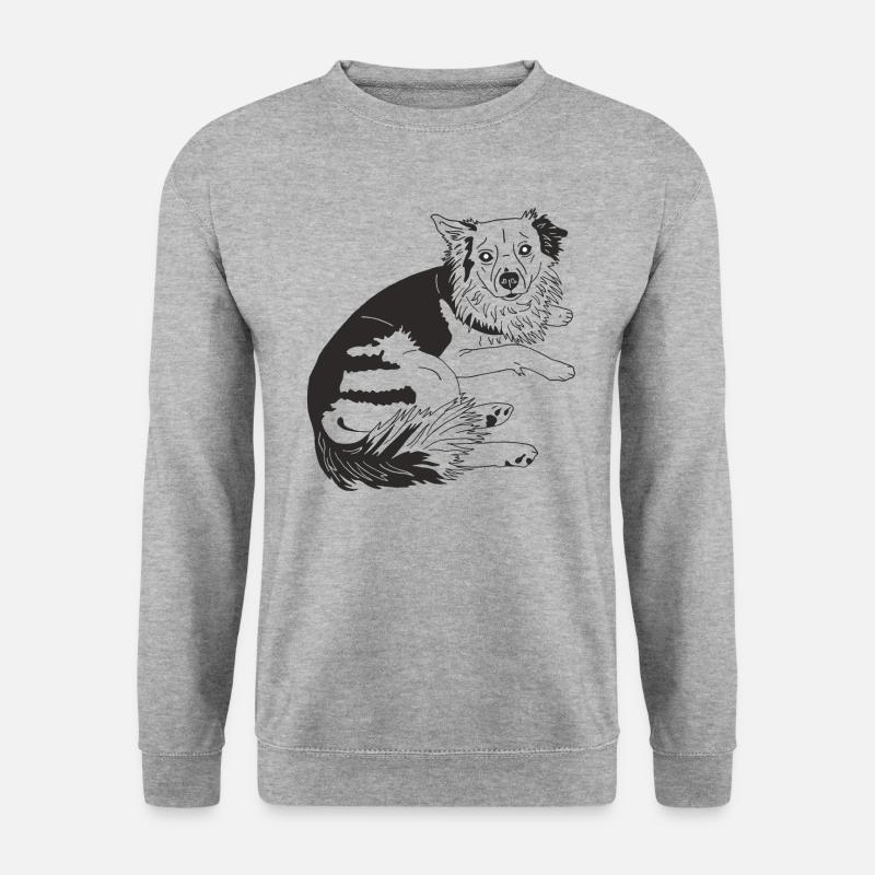 Zwergpinscher Mix - Unisex Pullover - Weißgrau meliert