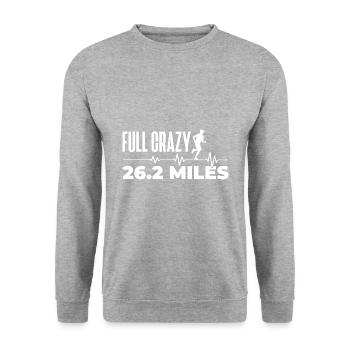 26.2 Meilen Marathon - Marathonläufer - Unisex Pullover - Weißgrau meliert - Vorne - Alina (178cm) & Michal (187cm)