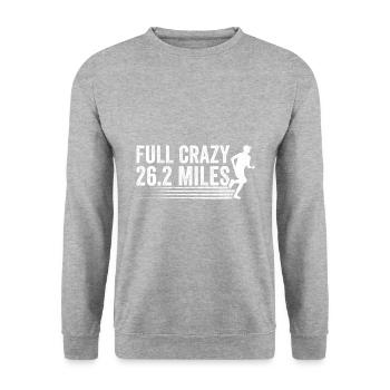26.2 Meilen Marathon - Marathonläufer - Unisex Pullover - Weißgrau meliert - Vorne - Alina (178cm) & Michal (187cm)