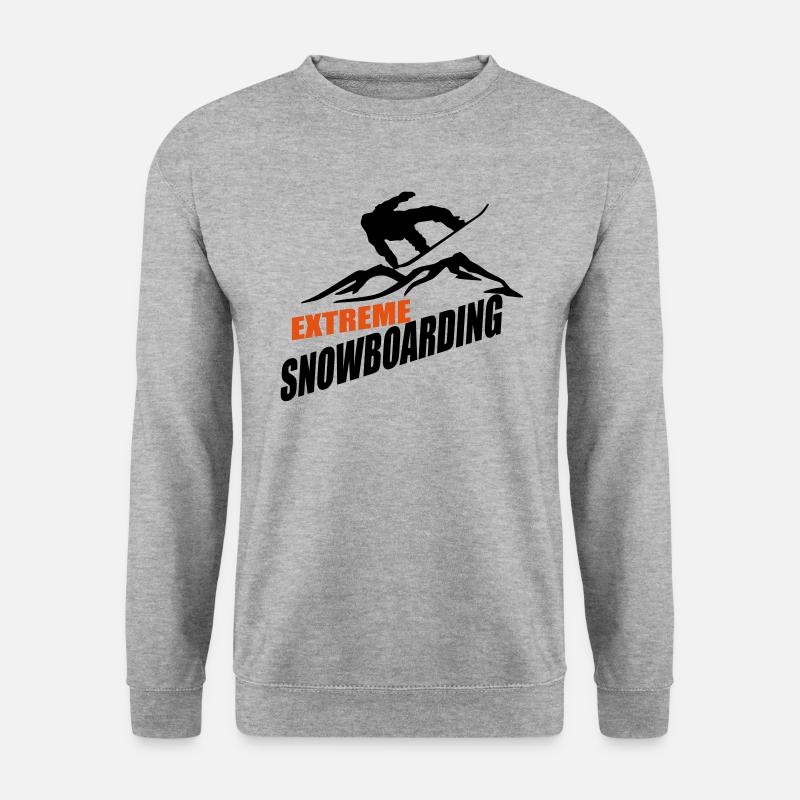 Snowboard - Unisex Pullover - Weißgrau meliert